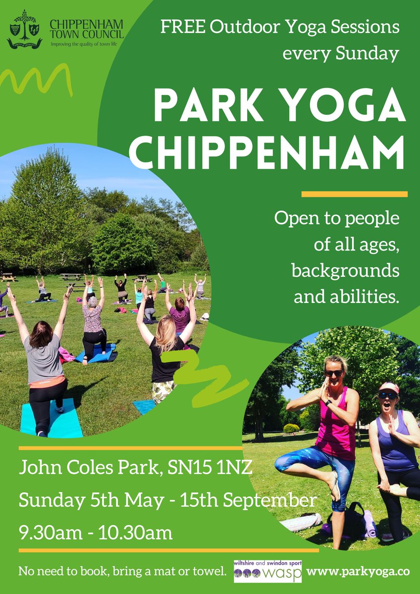 We're excited for the return of Park Yoga to John Coles Park this summer! From Sunday 5 May, join in a free outdoor yoga session from 9.30am. Open to all, regardless of age, background or ability, just bring yourself and a mat or towel. With thanks to @WiltsSport .