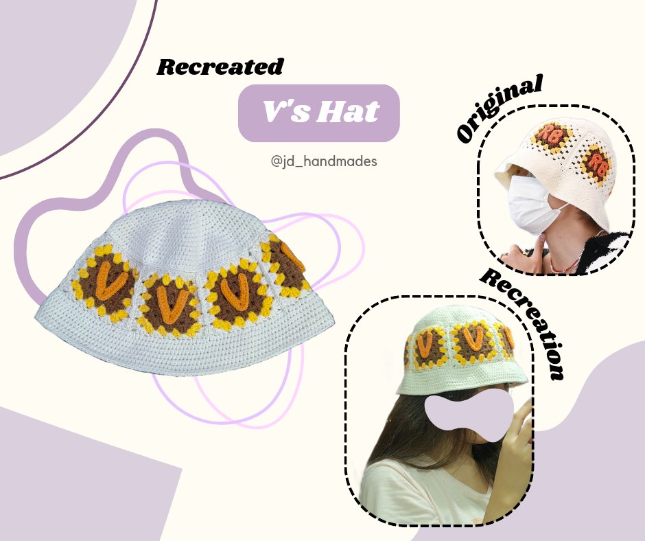 wts lfb worldwide shipping •Recreation of V's Crochet (RB) bucket hat 🧶est. 1-2 weeks lead time of production (but still depends on the amount of orders) 🚫 strictly no cancellation! Dp is not refundable. No rush order! made to order, just dm me.