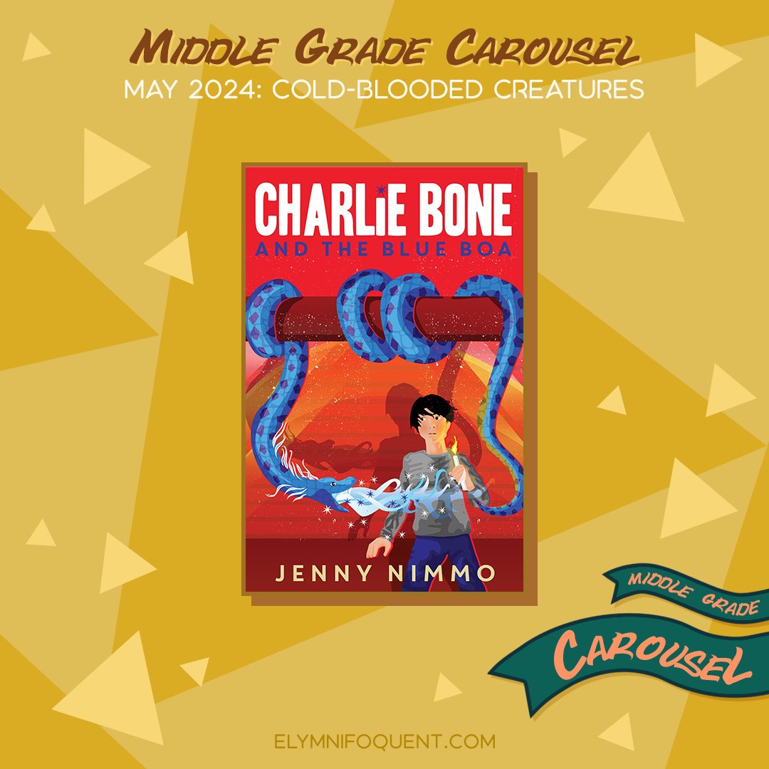 Read more books about magical serpents with CHARLIE BONE AND THE BLUE BOA by Jenny Nimmo.
 
We’re reading books about reptiles this month at #MGCarousel. Do you have any favorites?
#GreatMGReads #amreading