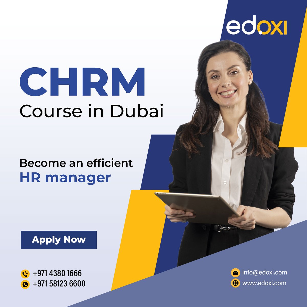 Edoxi's CHRM Course in Dubai offers 24 hours of expert mentorship, equipping you with HR management skills and test-taking strategies for CHRM certification.

Call us: +971 4380 1666

Mail us, at  info@edoxi.com

Learn more: rb.gy/xifq7i

#CHRM #HR #HRCareers