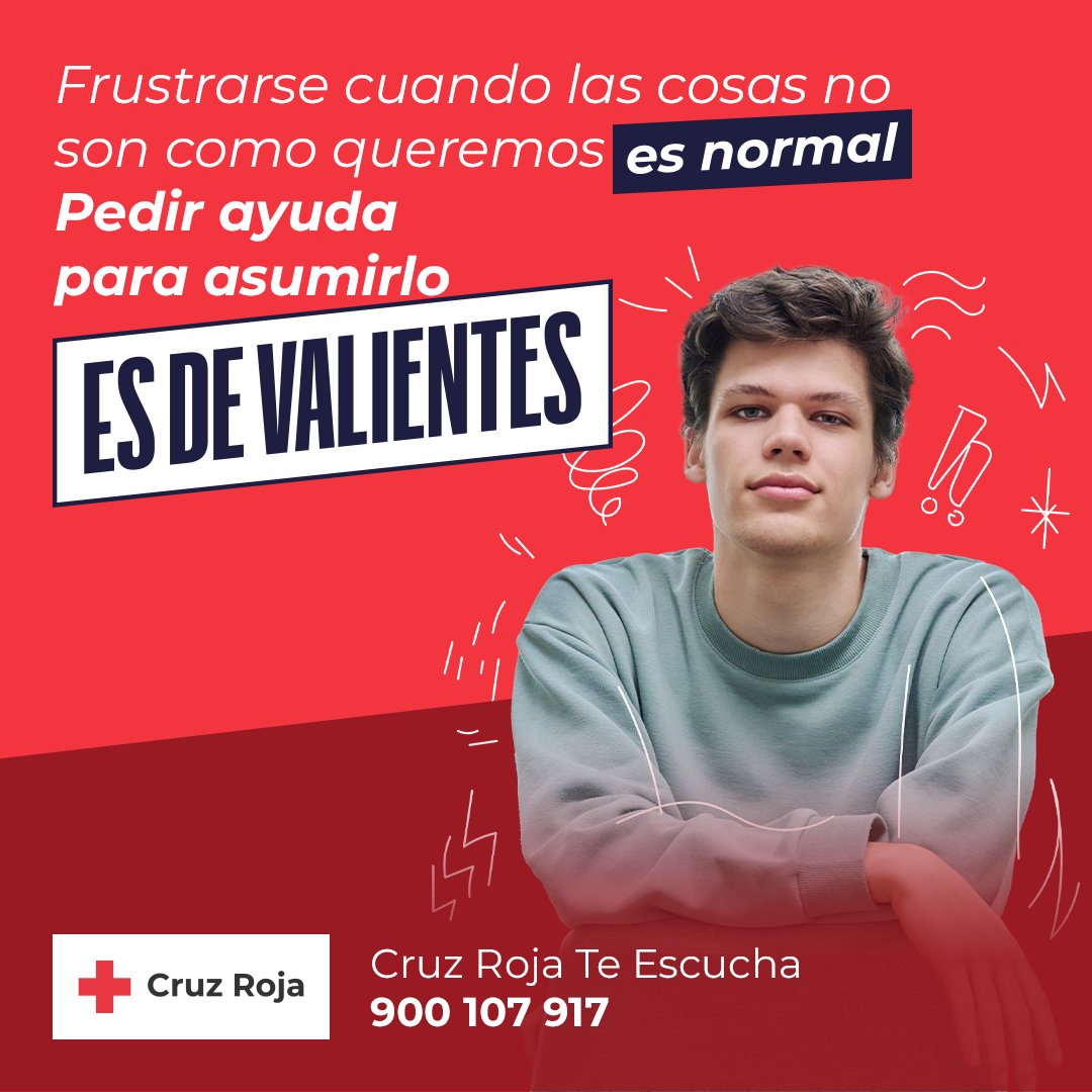 [#CruzRojaTeEscucha] Le damos a la #SaludMental la importancia que se merece. Cuida tu mente, cuida tu bienestar. ☎️ 900 107 917. #EsDeValientes