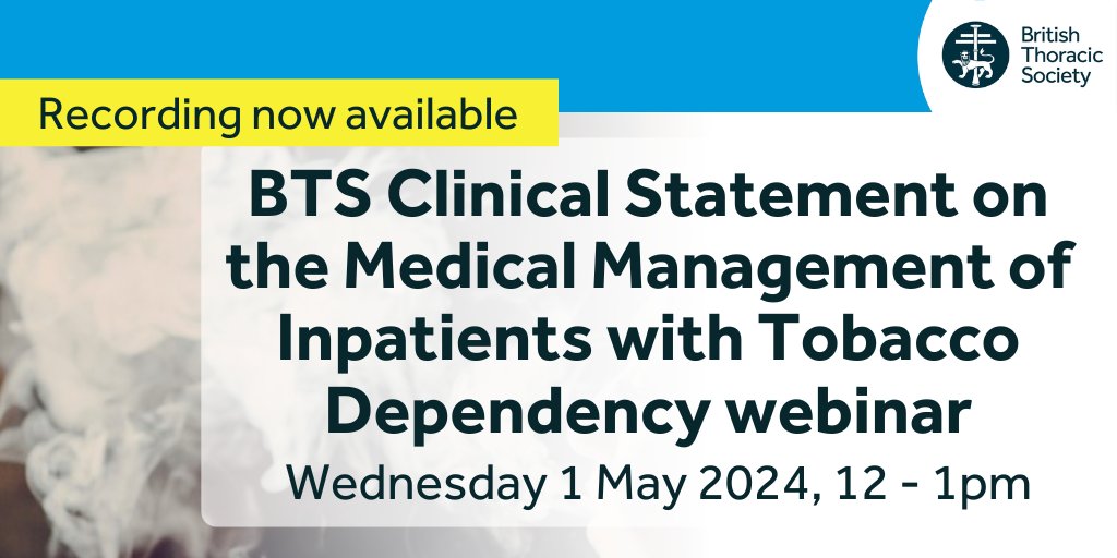 In this webinar the authors share the practical implications of the new guidance, which introduces the "building blocks framework": simple steps for any clinician to apply to support their inpatients to manage their tobacco dependency. Watch now: tinyurl.com/3ez94xj4