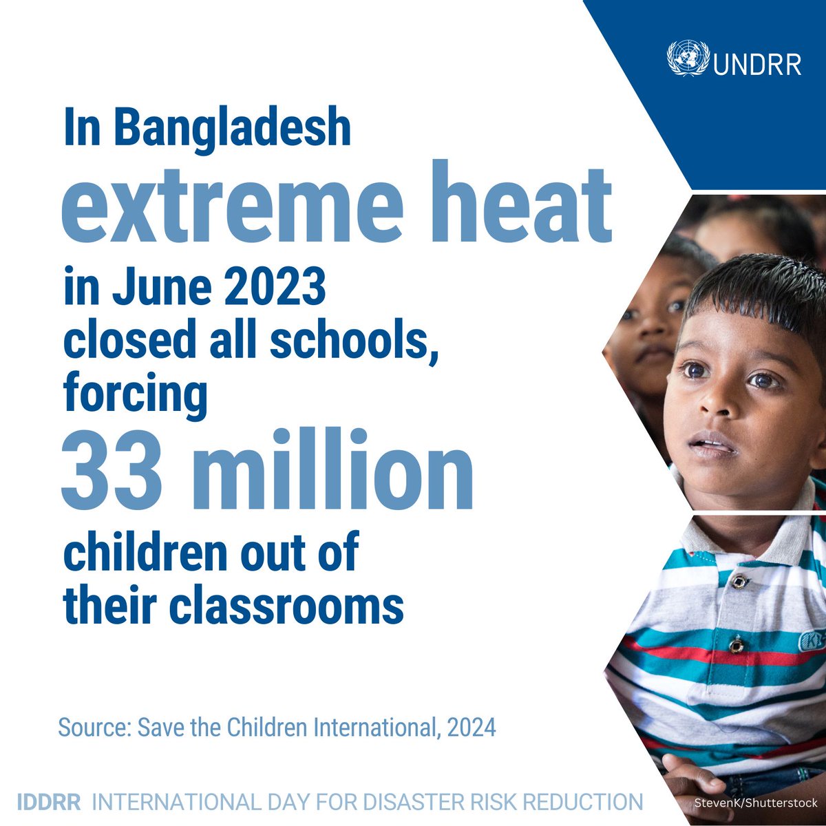 By protecting children and schools in the face of extreme heat we can create a healthier learning environment and a more resilient future. ☀️
 
Read more ➡️ ow.ly/u10750RtGlm #OurResilientFuture #DRRday