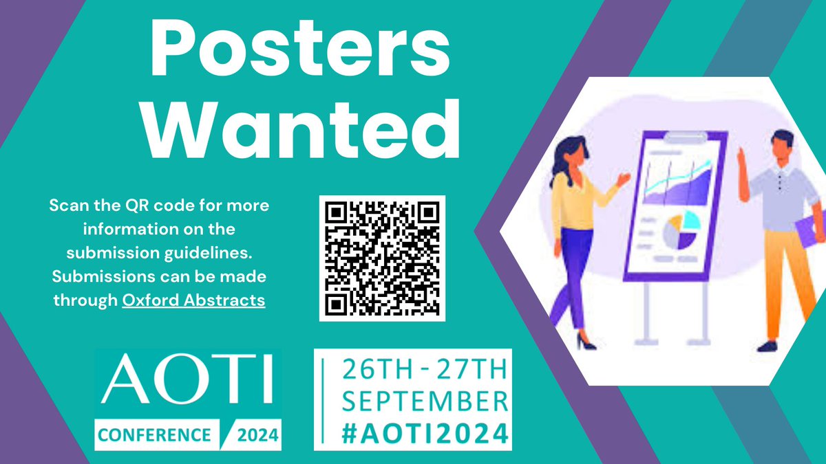 Abstract submissions for oral presentations, workshop and occupation stations at AOTI Conference 2024 are now closed! We will continue to accept submissions for poster presentations ONLY until 5pm on the 14th of May #AOTI2024 Submit via Oxford Abstracts: ow.ly/mO4b50RubAa