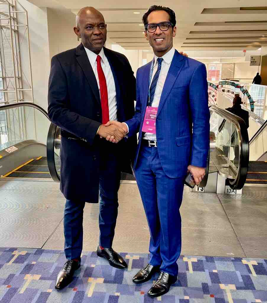 #TBT to the 2022 US Africa Business Forum in Washington DC. Collaboration is key for African transformation. I am inspired by Tony Elumelu’s @Tonyoelumelu work empowering African Entrepreneurs. To all African Entrepreneurs, what can I do to help empower you? Comment below!