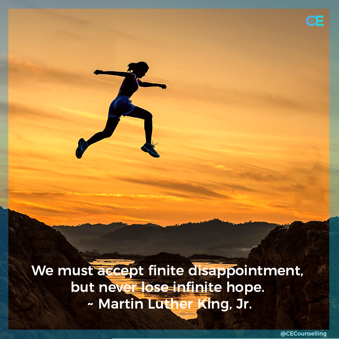 We must accept finite disappointment, but never lose infinite hope. ~ Martin Luther King, Jr. ❤️❤️ #Counsellor #anxiety #depression #Alzheimers #Dementia #Carers #TherapistsConnect #support #Grief #Selfcare #love #mentalhealth