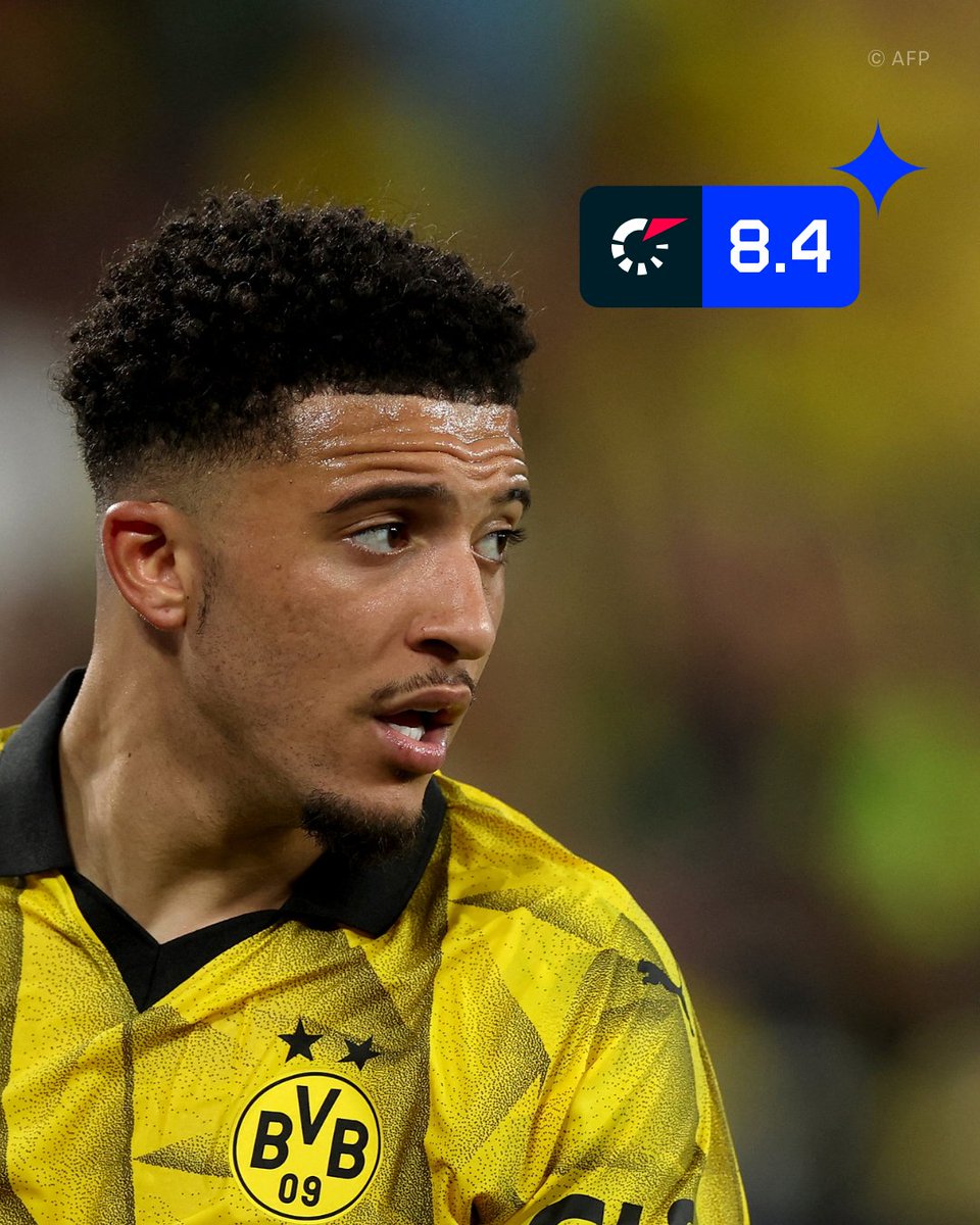 Sancho claims the title of Flashscore's highest rate player in last night's UCL game 🤩 Who shone for you? ⭐ Check out his player profile here 👇 flashsco.re/App-tw-jadon-s…