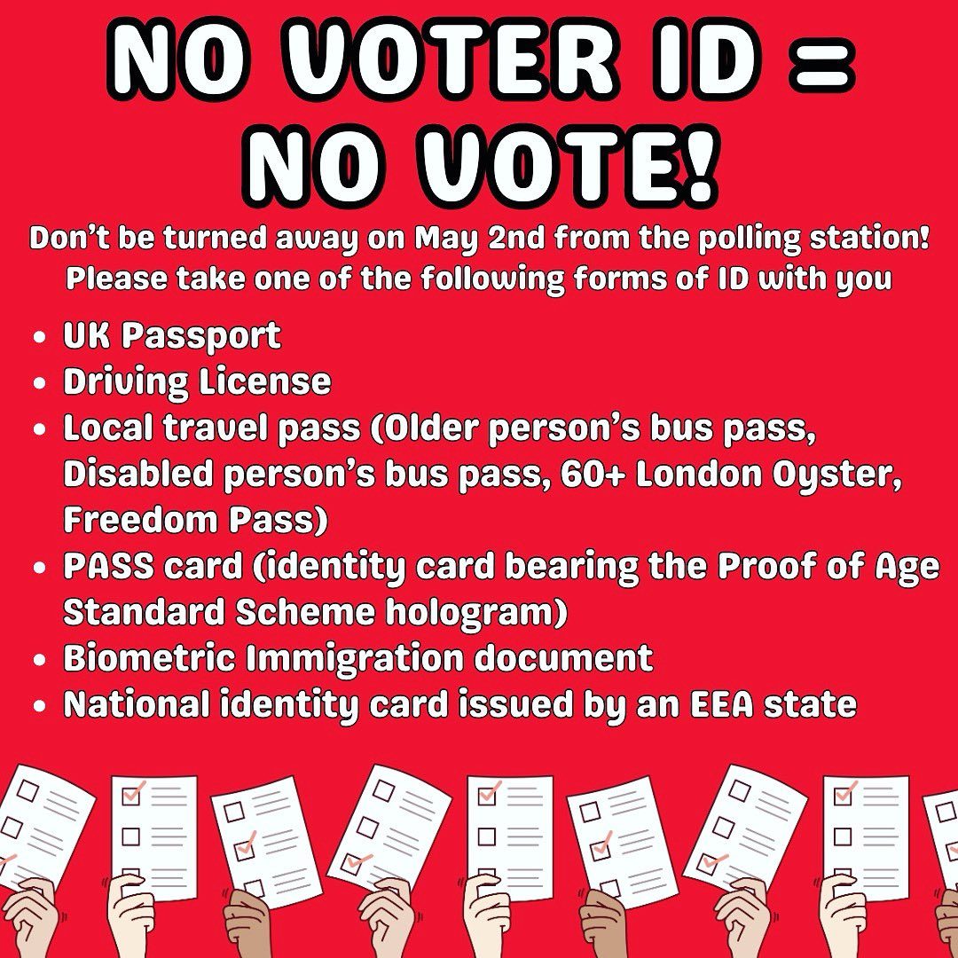 Remember, your ID and using your vote are very important today! #LocalElections2024