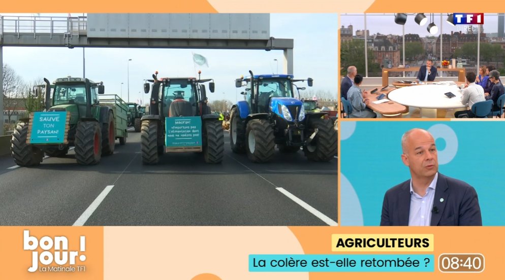 [#Thread 3/3] 🔴 📺 Replay TV - | Ce matin, @rousseautrocy était sur @TF1 dans #BonjourLaMatinaleTF1. 🎙️ Pour A.Rousseau : 'Tous les produits sortant des fermes françaises sont considérés comme les meilleurs au monde. Mais, à chaque fois qu’une exploitation ferme ses porte en