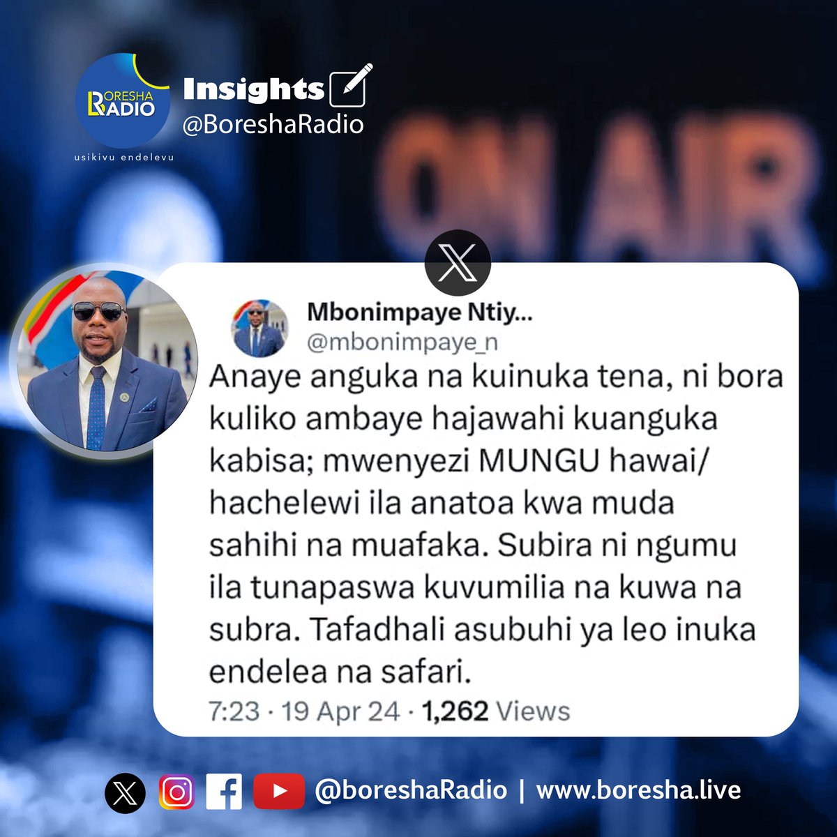 ✍️ Insights @mbonimpaye_n . . #Boresharadio #UsikivuEndelevu Listen on boresha.live
