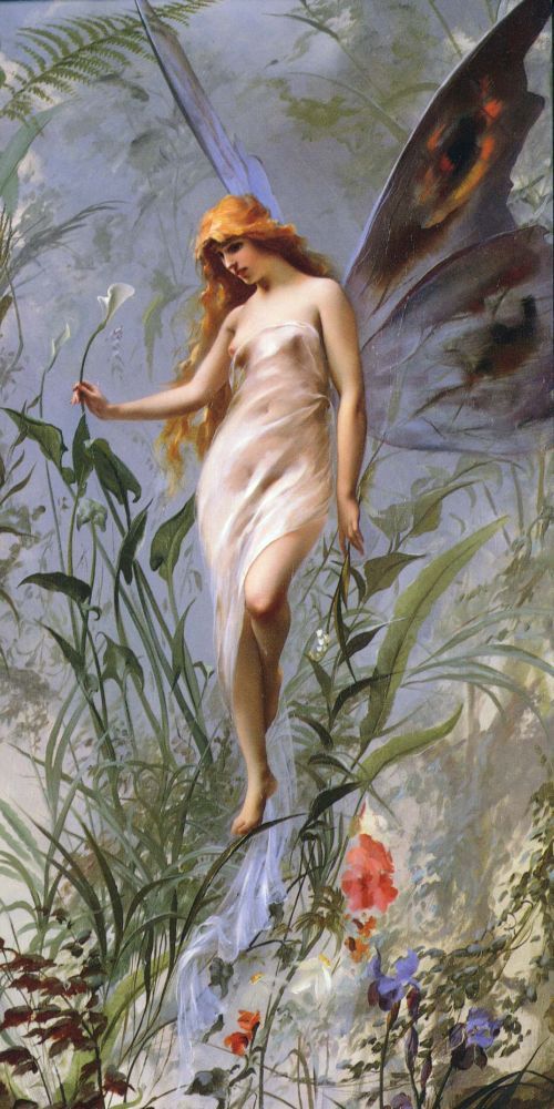 Fairy illustration (1888) by Luis Ricardo Falero (Spanish artist, lived 1851–1896). Apparently, Falero gave himself the title of 'Duke of Labranzano' - on occasions - when in England (a fictitious place name). #folklorethursday