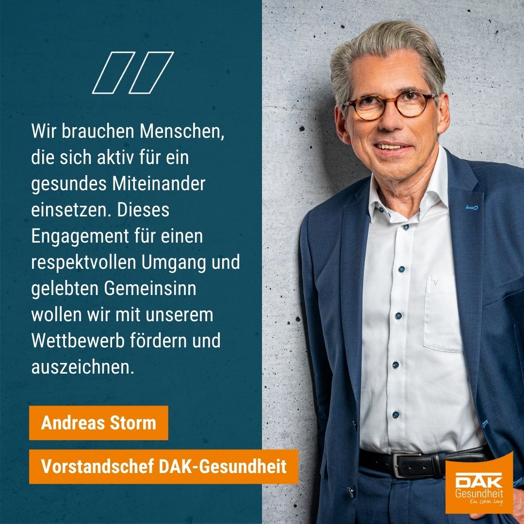 Handlungsbedarf für ein #gesundesMiteinander sieht Vorstandschef @AndreasStorm der @DAKGesundheit in den Ergebnissen der aktuellen #Forsa-Umfrage zum sozialen Zusammenhalt. Alle Ergebnisse und Infos zum Wettbewerb 'Gesichter für ein gesundes Miteinander' 👉dak.de/presse/bundest…