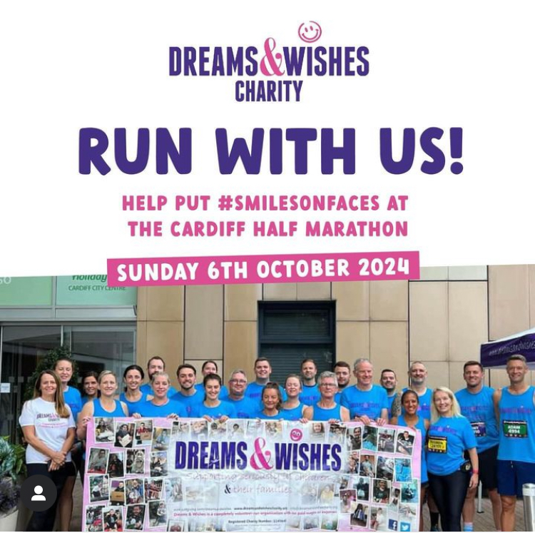 Help put #SmilesOnFaces this October for @DreamsWishesOrg. Supporting seriously ill children & their families. To register or for more information please email adam@dreamsandwishescharity.org.