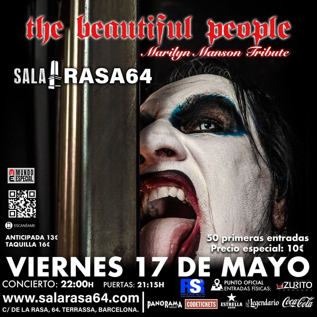 Si estás por la zona de #Terrassa el 17 de Mayo y te gusta la #MusicaenVivo, el #Rock #Metal #alternative, 
¡estrena el grupo!

#TheBeautifulPeople 🎸🎤🎼🥁🔝🔝

#MarilynMansonTribute en <a href="/salarasa64/">salarasa64</a> 

#BuenRollo #Terrassa #MusicaenDirecto #Barcelona