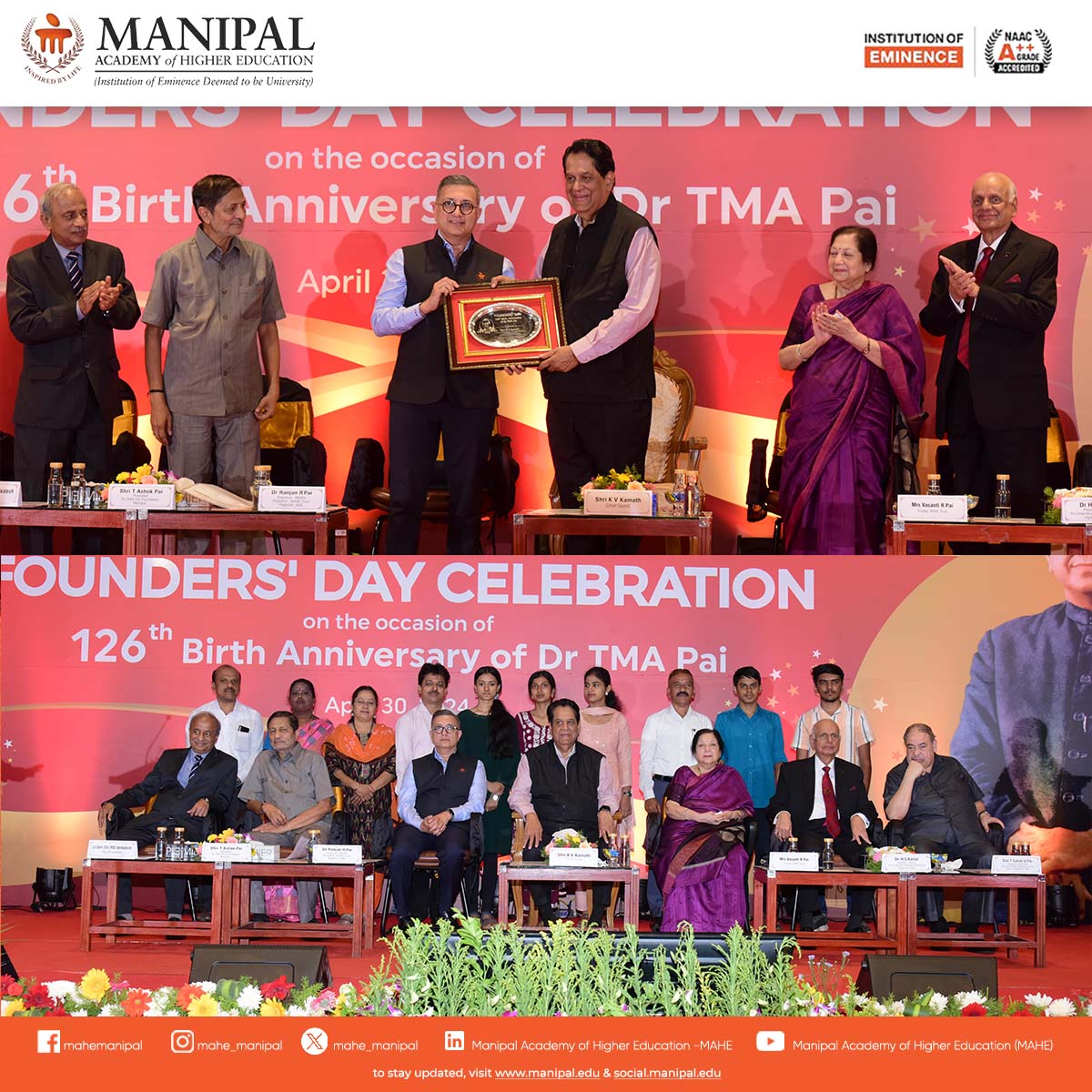 Manipal Academy of Higher Education (MAHE) celebrates Founder's Day to mark the 126th birth anniversary of Dr. TMA Pai.
#mahe #mahemanipal #foundersday