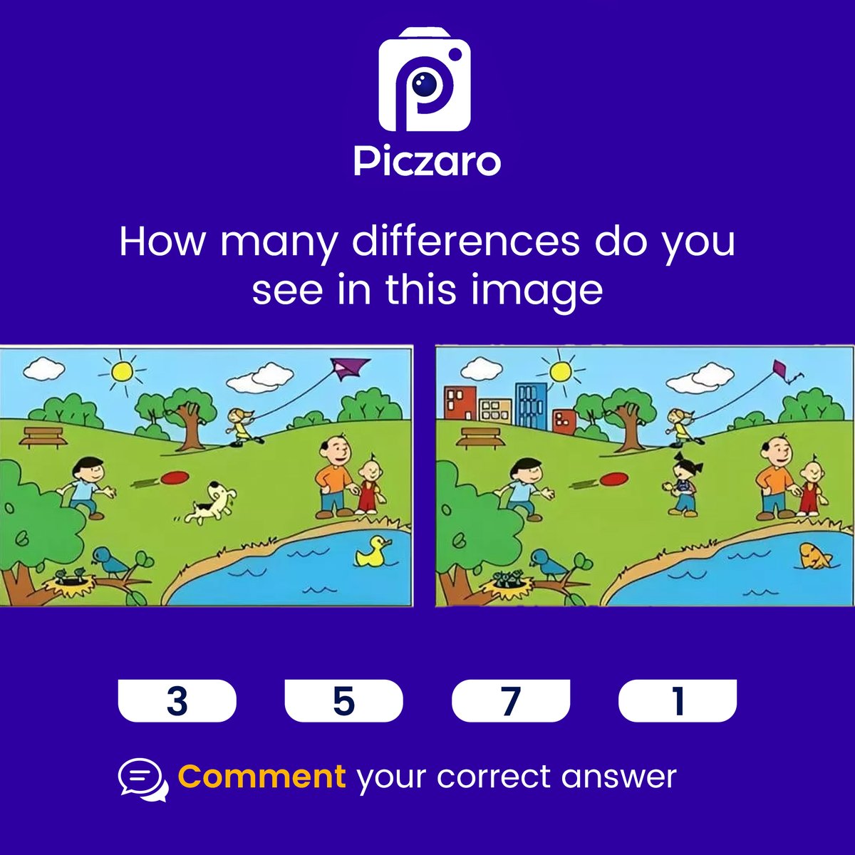 🦅👀 Eagle eyes, assemble! 🌳 Can you spot the differences in this beautiful park? There's one detail that's a little 'off.' 🕵️‍

Comment your answer below and don't forget to tag your friends to join the challenge! 🗣️

#Piczaro #SpotTheDifference #PiczaroContests #Photography