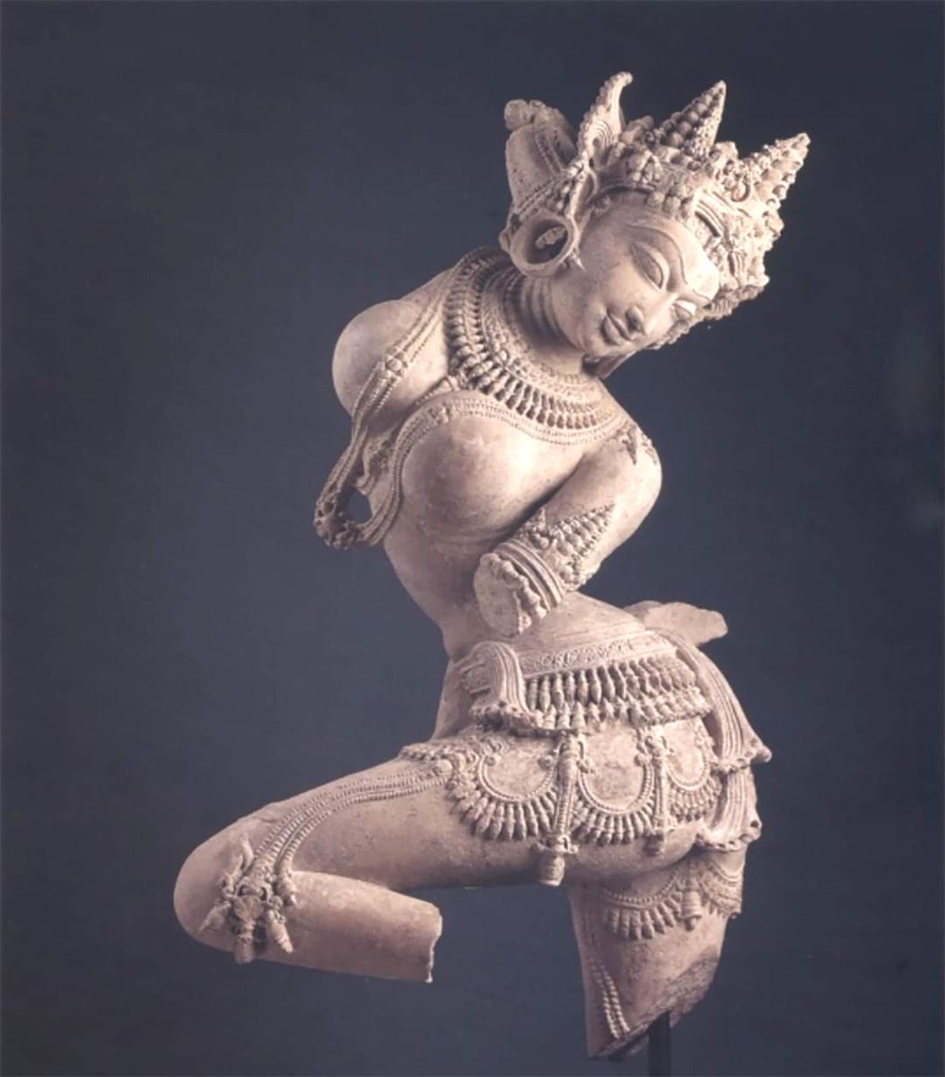 A 11th Century CE; Terracotta Celestial Dancer (Apsara), from Madhya Pradesh, India.

The Hindu temple is conceived as a heavenly abode for the presiding deity. The building's stepped, indented, and towering exterior evokes the mountains of Indra's heavens, home to the assembly…