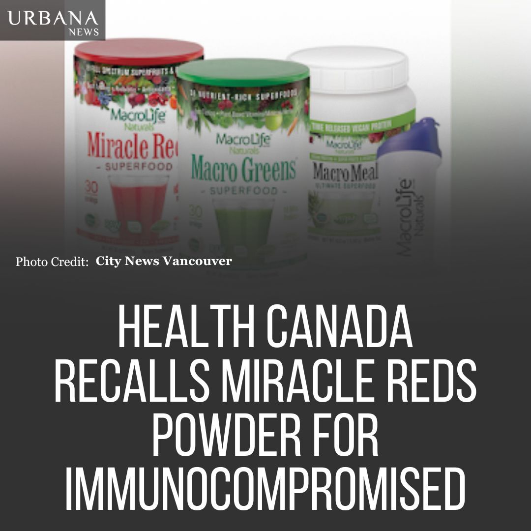 Health Canada warns against Miracle Reds for immunocompromised, recalling batches. Consult healthcare before use.

Tap on the link to know more:
urbananews.ca/health-canada-…

#urbananews #newsupdate #HealthAlert #ProductRecall #HealthCanada