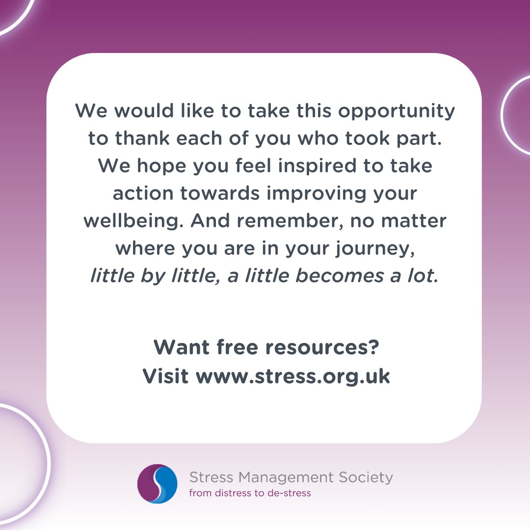 Wow! What a success Stress Awareness Month was. Our "little by little' campaign went worldwide, reaching millions of people. We are so proud of the actions taken to raise awareness of stress and promote wellbeing. Here's just a selection of things that we wanted to celebrate.