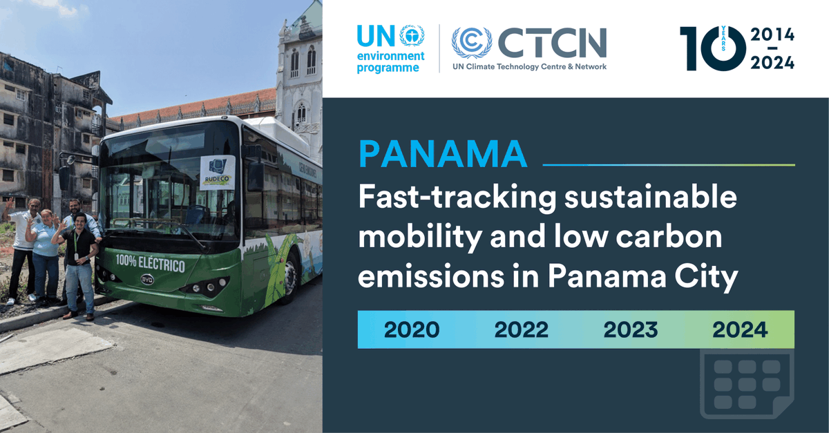 🇵🇦 strides towards a greener tomorrow w/ the Energy Transition Agenda leading the charge. 🤝 w/ CTCN, they're analyzing electric, natural gas, & Euro VI buses, enhancing charging infrastructure & overcoming barriers to sustainable transport. Full story: bit.ly/44kfyEF