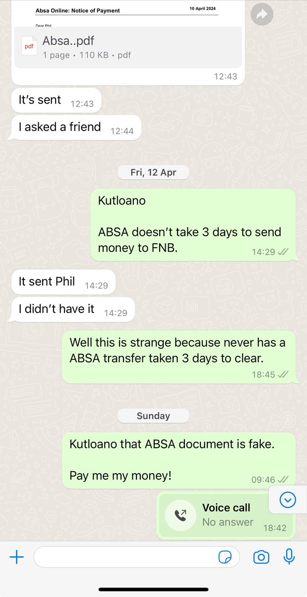 Remember the story I shared here about a friend sending me a fake ABSA POP? Well, I gave up on the money. But, it pisses me off that Kutloano Maleka has scammed a lot of people in our circle and we don’t talk or expose him. Found out that he was sentenced to 15 years in 2018…