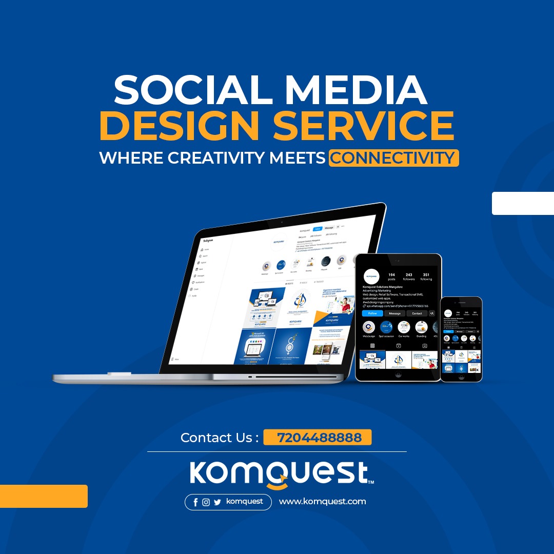 Stand out on social media with Komquest! 🚀 Eye-catching graphics, engaging content, and loyal followers await. Let's chat about your goals! #SocialMediaDesign #GrowYourBrand #socialmediamarketing #socialmediamanagement #socialmediastrategist #branding #marketingagency #komquest