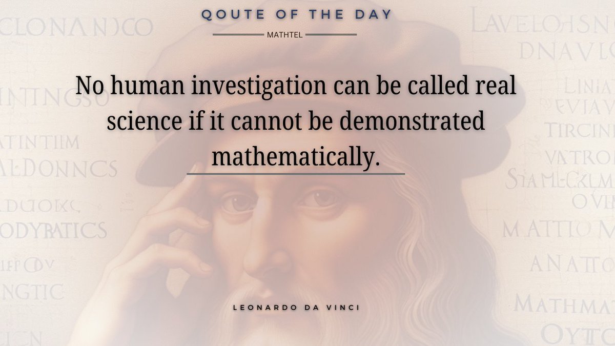 #QOTD 
Inequality is the cause of all local movements.
#math #artist #pic #leonardodavinci