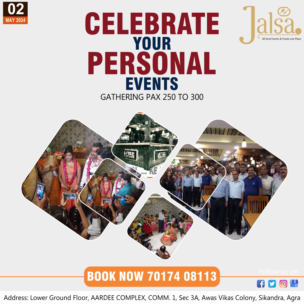 RestaurantJalsa's tweet photo. Jalsa Is one Its kind Luxurious Place in Agra to celebrate your Personal events and organize your Corporate Events.
Gathering Pax 250 to 300
Call us +91 70174 08113
#restaurant #foodie #food #instafood #foodpornshare #foodpornography #event #wedding #party #events #eventplanner https://t.co/qqhTSOBtnw