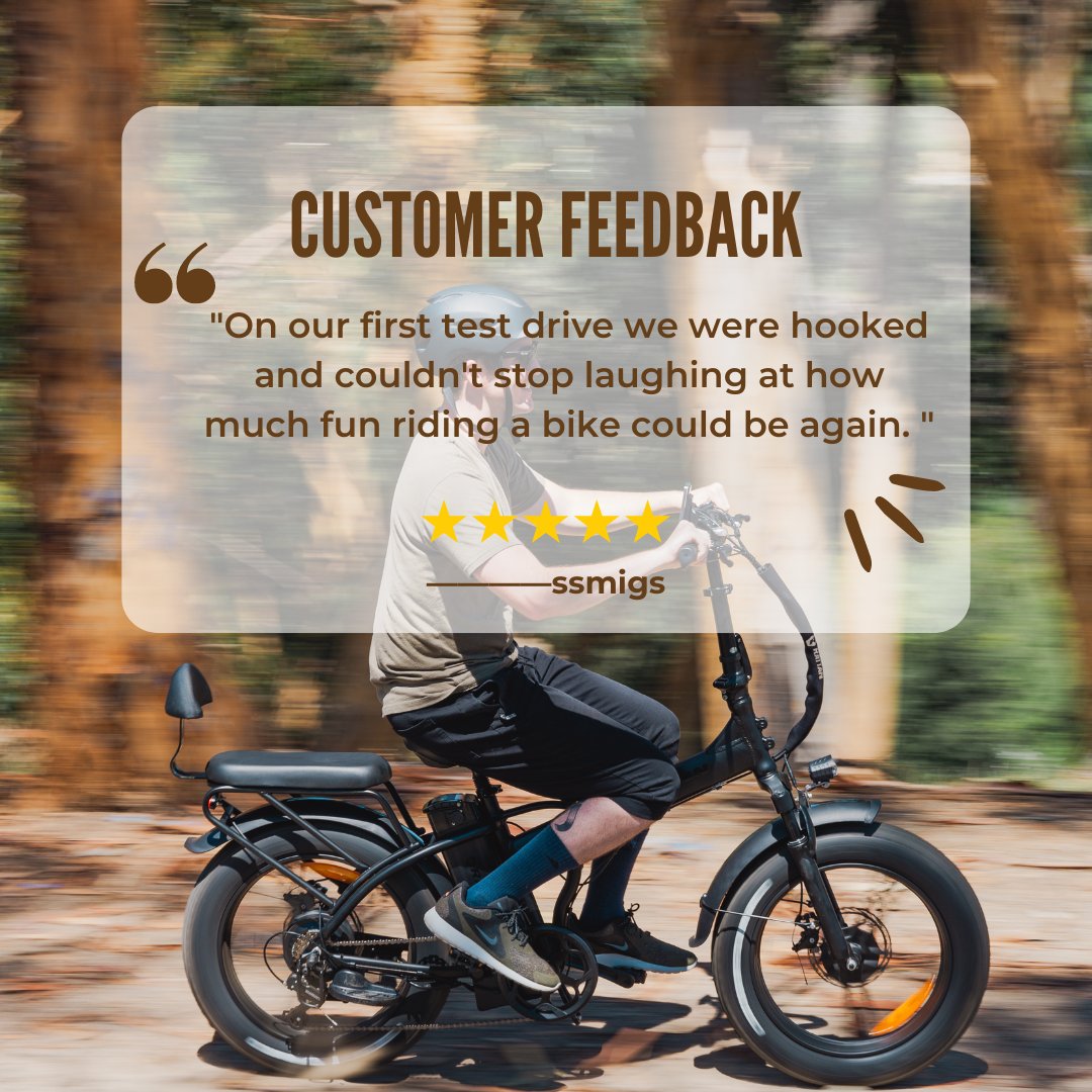 ' On our first test drive we were hooked and couldn't stop laughing at how much fun riding a bike could be again.'
 ----ssmigs⭐⭐⭐⭐⭐

#Rattanebike  #Ebike  #ElectricBike