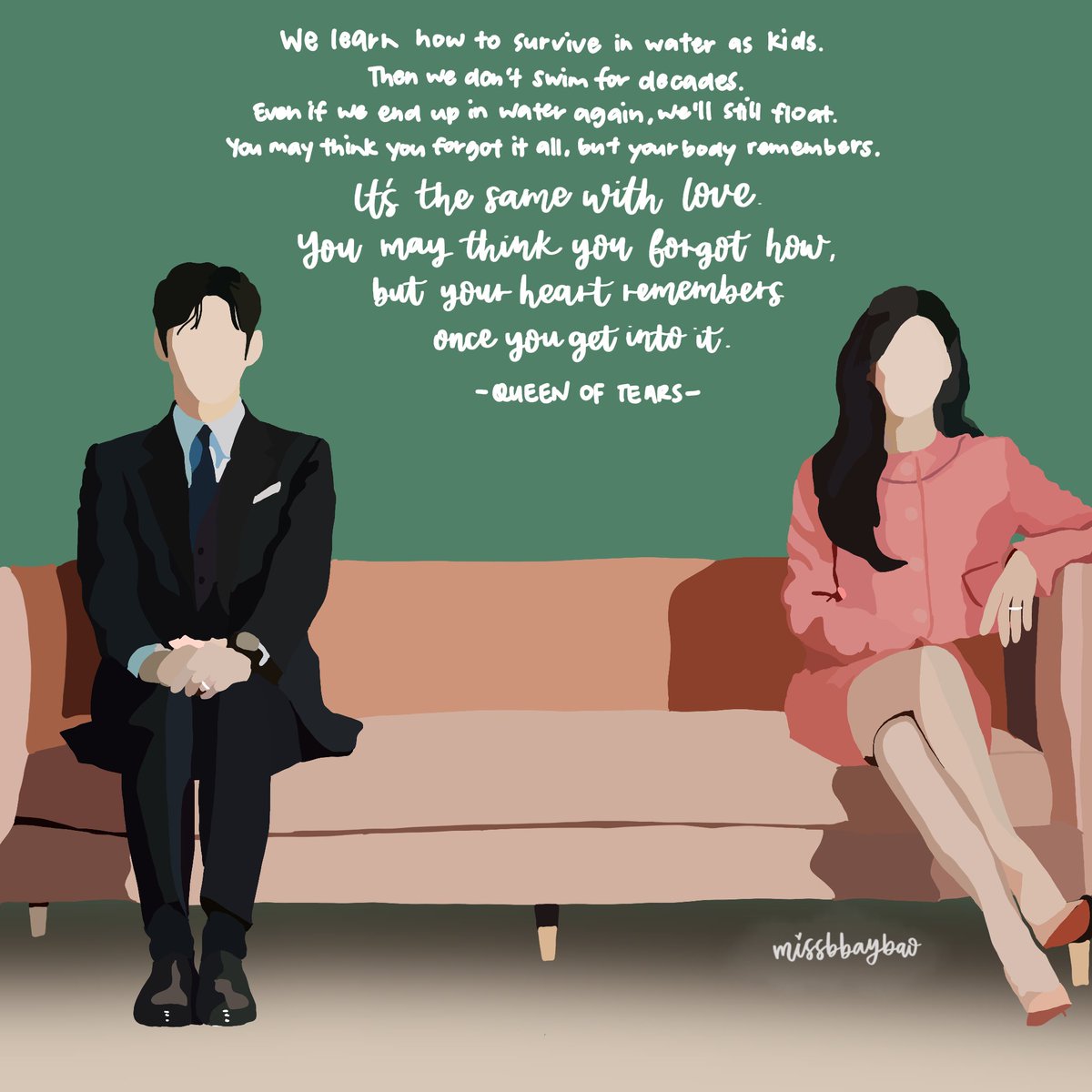 missbbaybao's tweet image. The heart always remembers…

———-

#fanart #procreate #ipadlettering #procreate #ipadprocreate #ipadpro #ipadcalligraphy #brushcalligraphy #kdrama #kdramaquotes #queenoftears #QoT #kimsoohyun #baekhyunwoo #kimjiwon #honghaein 

 instagram.com/p/C6dMt4hSCRl/…