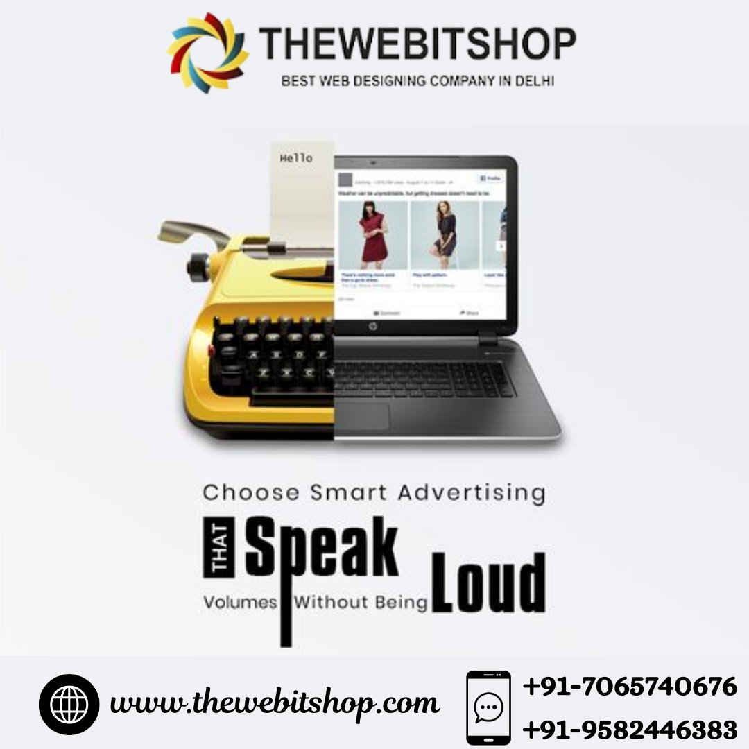 👉#SmartAdvertising  - #TheWebITShop  
📞+91-7065740676/9582446383
Why shout when you can speak volumes with smart advertising? 
We are here to help you, Let's connect us at : +91-7065740676
#GoogleAds #SocialMediaAds  
.
📧 laxmi.thewebitshop@gmail.com
🌐 thewebitshop.com