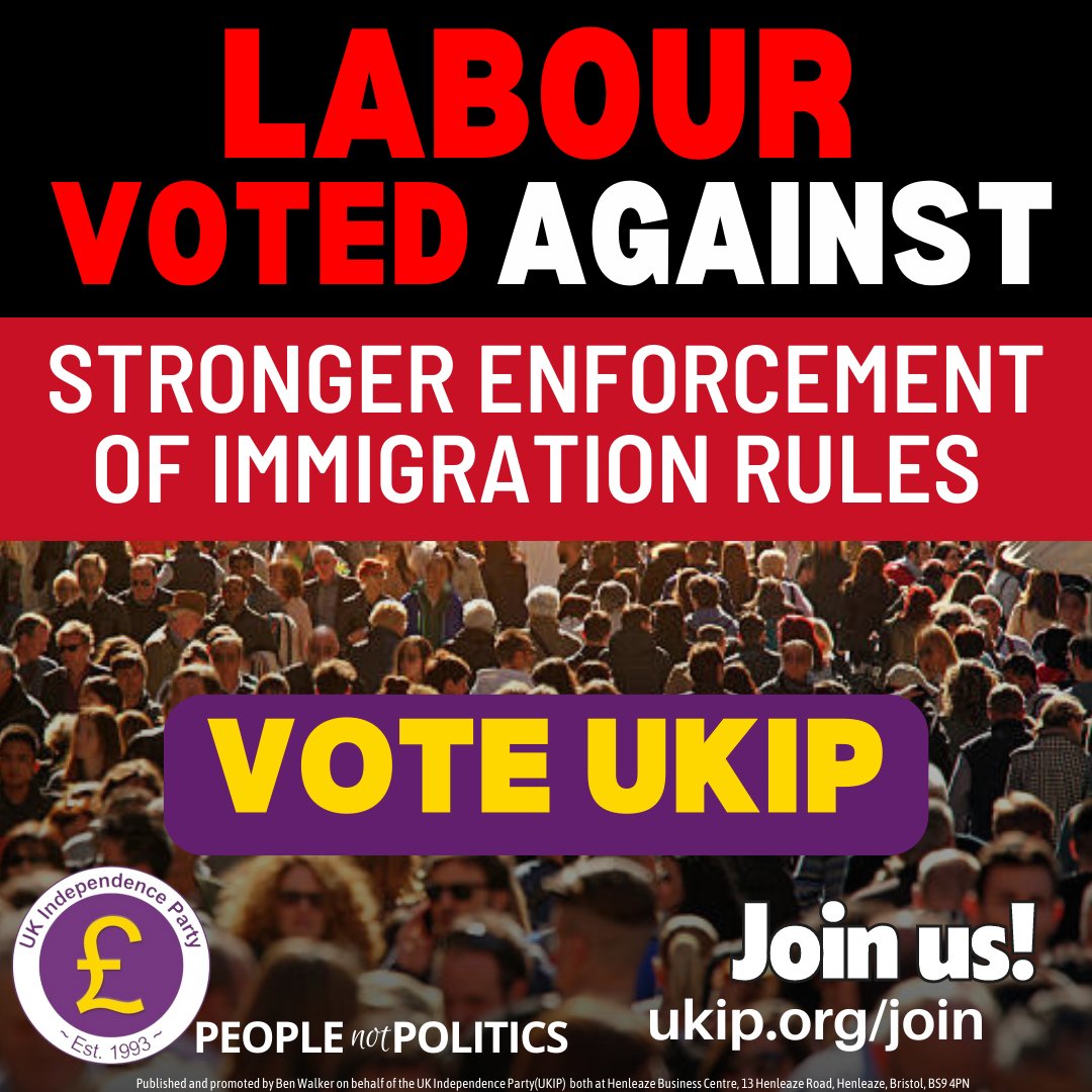 Labour is the original party of mass unconstrained immigration.

#NeverAgain 
#NeverLabour 
#VotePurple 
#VoteUKIP
