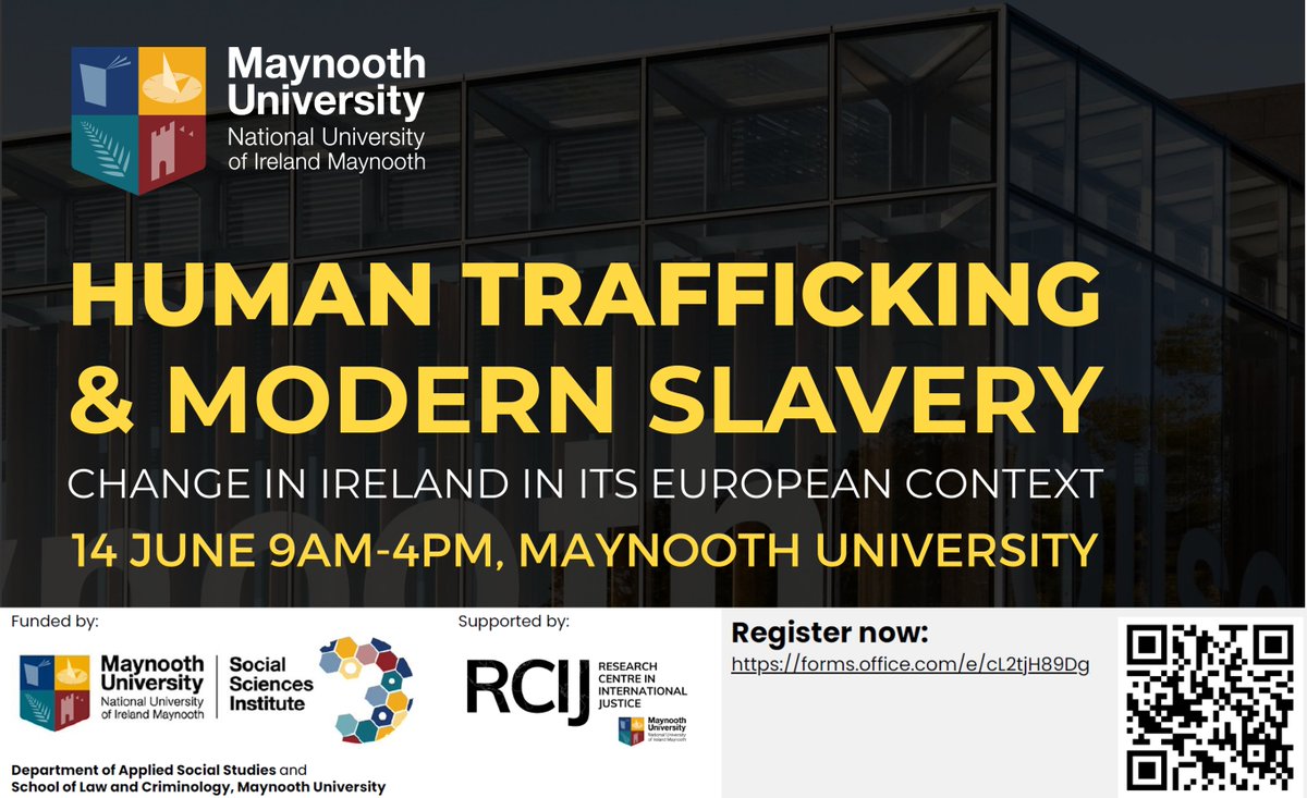 Yesterday, as the Dáil dotted I’s & crossed T’s on legislation to create a new #HumanTrafficking National Referral Mechanism, @maynoothuni announced an event to bring together stakeholders to consider this & other #Changes, & plan for lasting impact. ℹ️🔗 bit.ly/4blxWiP