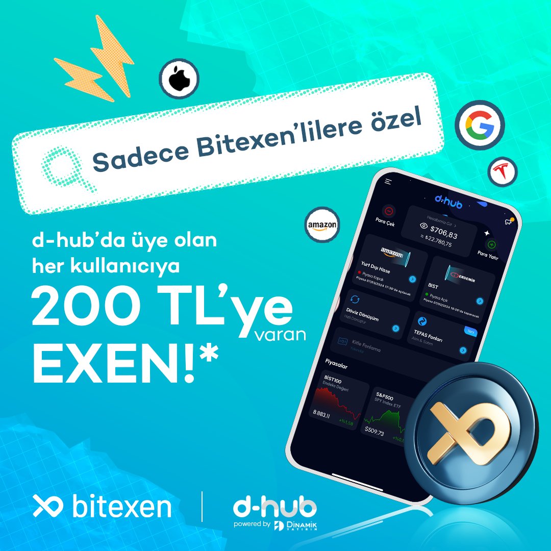 100 Puan Seni Bekliyor💙 Beğen, Takip Et, Kazan !  X hesabını Bitexen hesabınla eşleştir,

@bitexencom ve @dhub_app takip et, bu gönderiyi beğen, 100 puanı kap !  #dhub ile 200 TL'ye Varan EXEN Hediye! Bitexen uygulaması üzerinden kampanya görseline tıklayarak d-hub'a ilk defa…