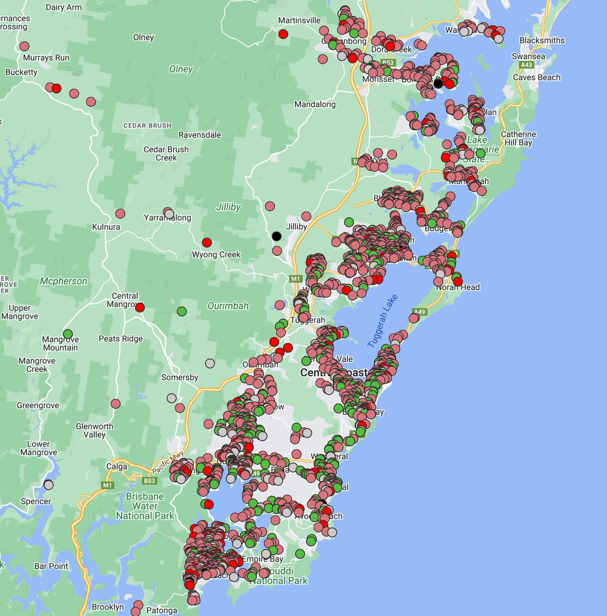 #Centralcoast #NSW sold map over the last 6 months. Many -10% decreases from the original listing price.
Spachus.com.au