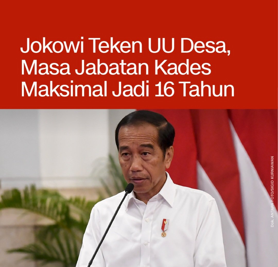 Jokowi sukses melahirkan RAJA-RAJA baru yang akan jadi Bomerang bagi Bangsa ini 16 tahun masa jabatan kades bahkan melebihi 3 periode masa jabatan Presiden atau Gubernur atau Bupati Potensi KORUPSI makin besar, potensi DINASTI POLITIK di desa makin kuat. Usaha untuk mencari