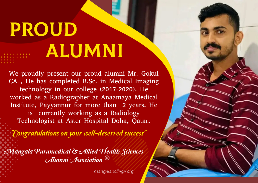 Proud Alumni
#mangalacollegeofalliedhealthsciences #mangalaalumni #alumni #AlumniSuccess