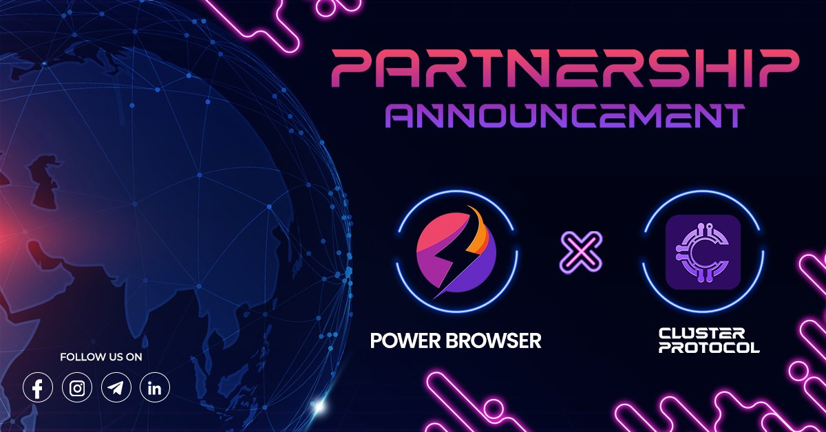 📍𝐏𝐨𝐰𝐞𝐫 𝐁𝐫𝐨𝐰𝐬𝐞𝐫 𝐗 𝐂𝐥𝐮𝐬𝐭𝐞𝐫 𝐏𝐫𝐨𝐭𝐨𝐜𝐨𝐥 Power Browser is excited to announce a new partnership with @ClusterProtocol 🤝 🕹 𝐂𝐥𝐮𝐬𝐭𝐞𝐫 𝐏𝐫𝐨𝐭𝐨𝐜𝐨𝐥 : Democratizes #AI with a Github-like platform, using FHE for consistent rewards to GPU providers,…