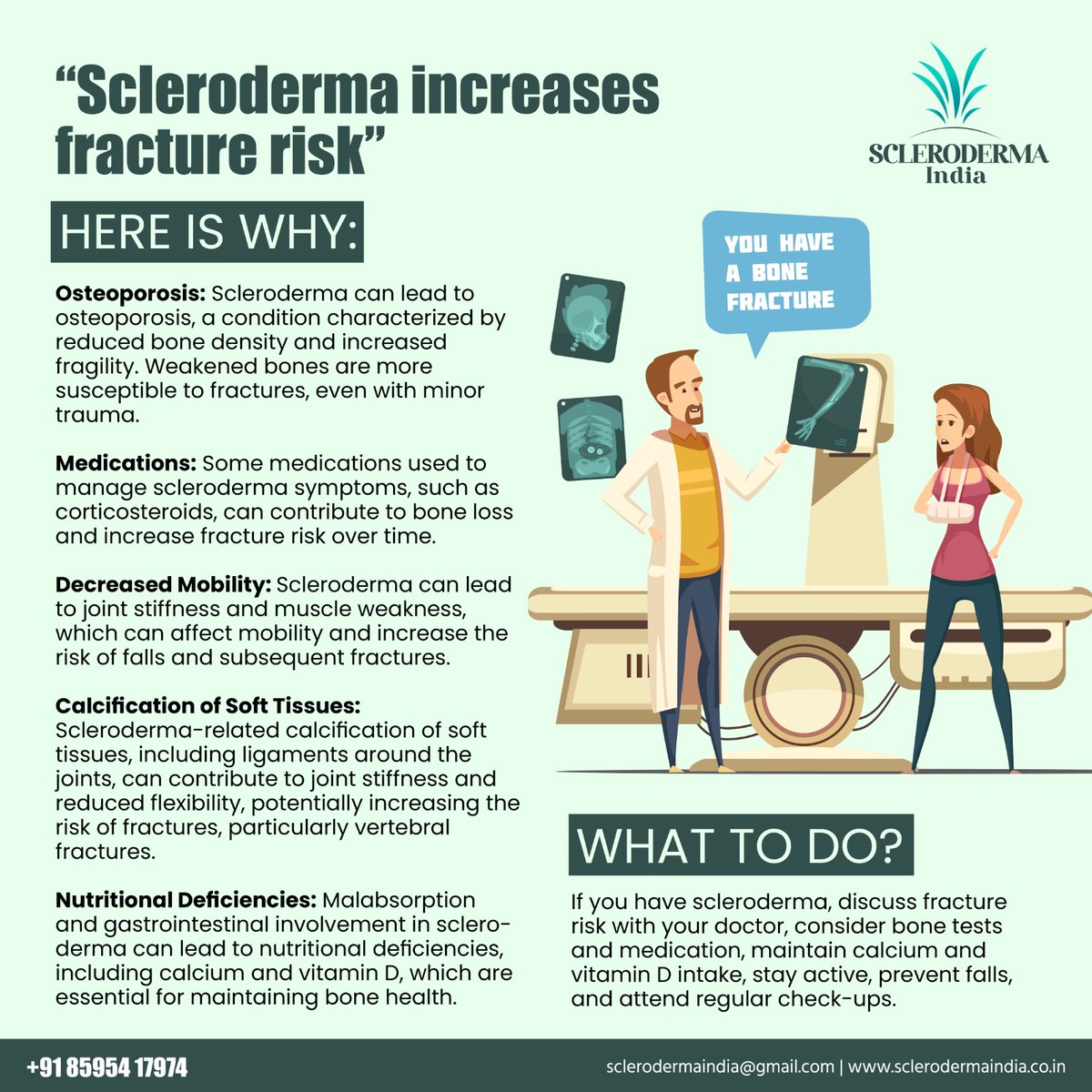 Scleroderma increases fracture risk, here things you need to know:

#Scleroderma #SclerodermaWarriors #BoneHealth