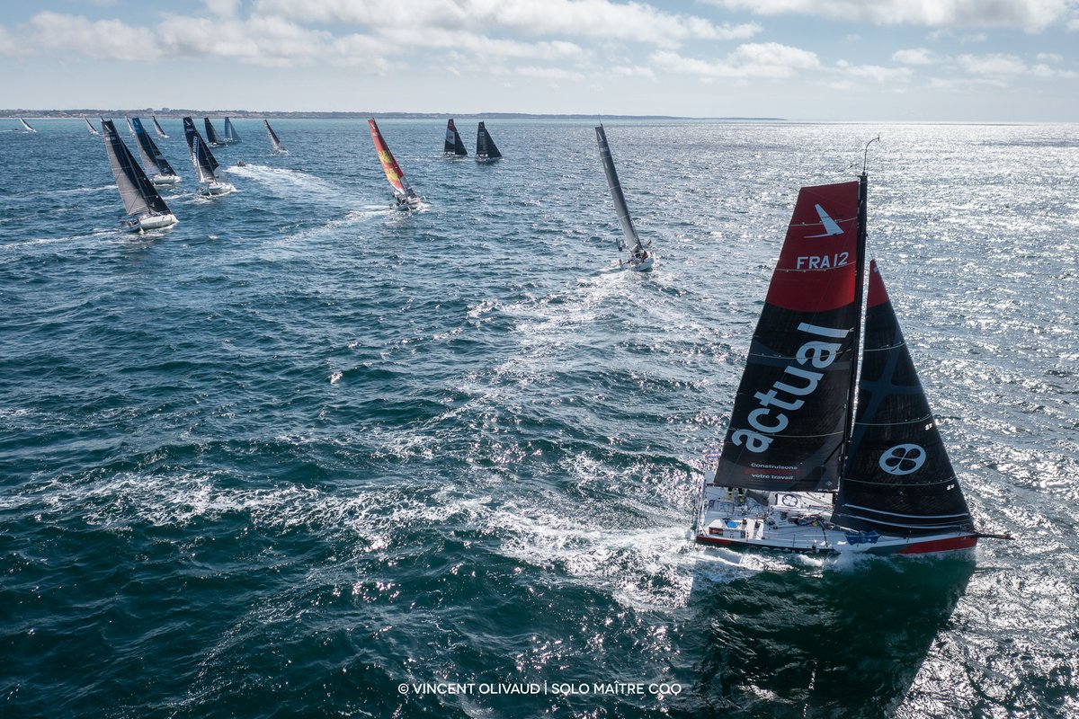 Les 1ères images du 𝗙𝗶𝗴𝗮𝗿𝗼 𝗔𝗰𝘁𝘂𝗮𝗹 skippé par Jacques Delcroix sur la Solo Maitre Coq. 😍 Après 2 jours de course inshore, 𝗝𝗮𝗰𝗾𝘂𝗲𝘀 s'engage aujourd'hui sur les 391 milles à parcourir. Top départ à 11H des Sables d'Olonnes. #TeamActual | @GroupeACTUAL