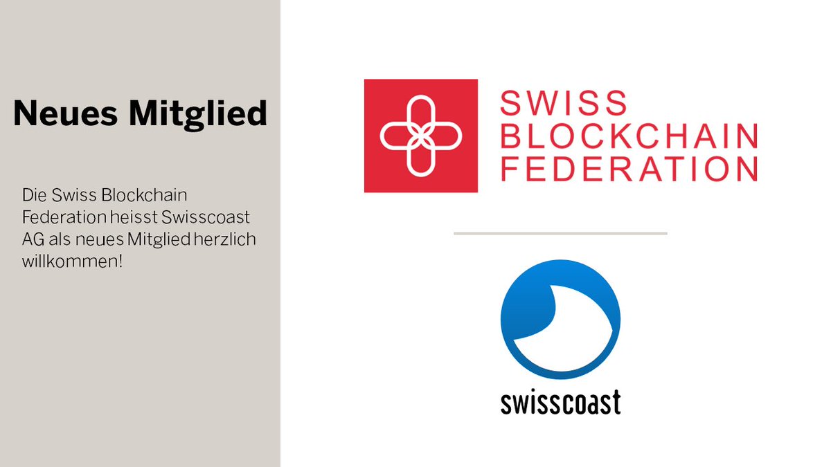 Herzlich Willkommen, @swisscoast AG bei der Swiss Blockchain Federation! Für Swisscoast gilt: #DLT ist unsere DNA. Seit 2016 ist Swisscoast im DLT-Bereich tätig und schlägt mit innovativen DLT-Lösungen die Brücke zwischen dem traditionellen Finanzwesen und der digitalen Welt.