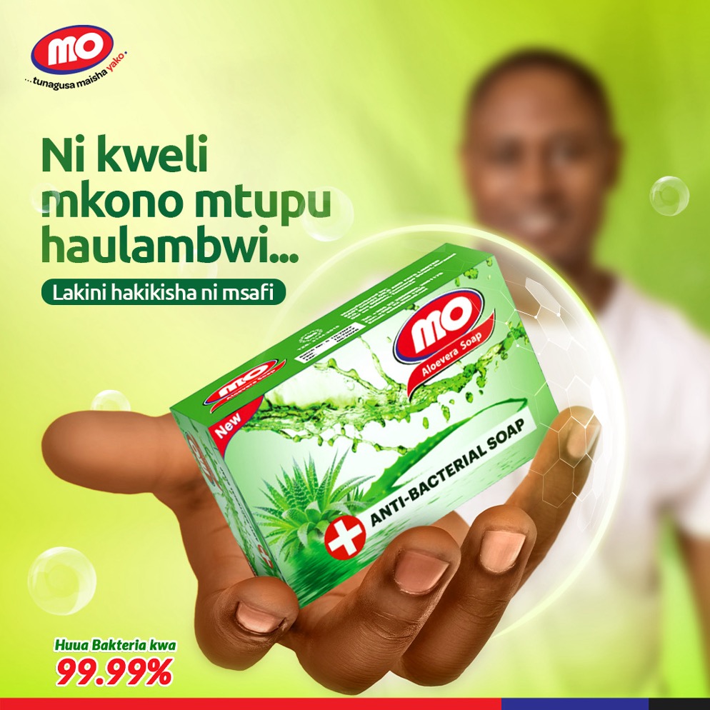 Kwa mikono misafi na salama, tumia MO Anti-bacterial Soap. Inaondoa uchafu na bakteria kwa ufasaha! #Mo #MeTL #MoAloeVeraSoap #AntiBacterialSoap #MoTunagusaMaishaYako