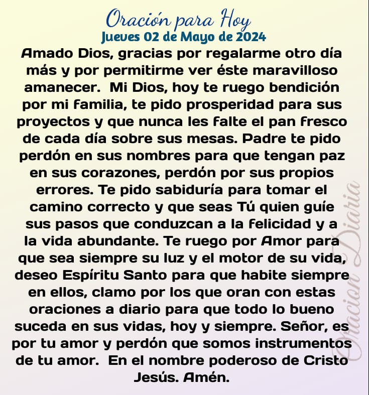 Oración Diaria®™ (@oracion_diaria) on Twitter photo 2024-05-02 07:26:58