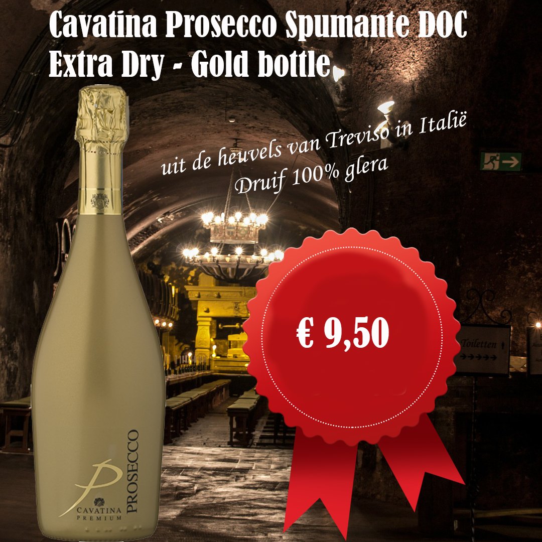 Cavatina Prosecco Spumante DOC Extra Dry - Gold bottle
wijnhandelgrandcave.nl/nl/1303-cavati…
 #wijn #wine #winelover #vino #instawine #winestagram #wijntje #winetime #winegeek #wein #wijnen #yerseke #zeeland #wijnhandelgrandcave #wijnonline #winelovers