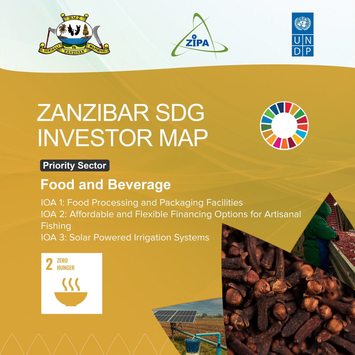 Investing in Agriculture should be a priority to achieve the Zanzibar National Development Priorities.

Get more insights from the Zanzibar SDG Investor Map Handbook: shorturl.at/yAV08 

#SDGInvestorMap
#Investment
