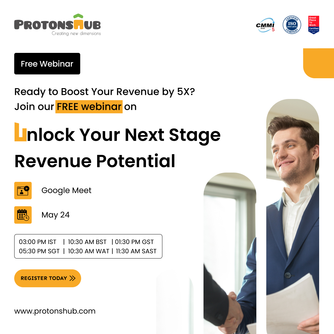 We are excited to announce our 📢FREE and exclusive webinar on “Unlock Your Next Stage Revenue Potential”.

Join us on 24th May at🕒3:00 PM IST.

Save Your Spot NOW!

👉 bit.ly/4dALJnF

#freewebinar #UnlockRevenuePotential #ExpertInsights #RevenueGrowth #BusinessStrategy