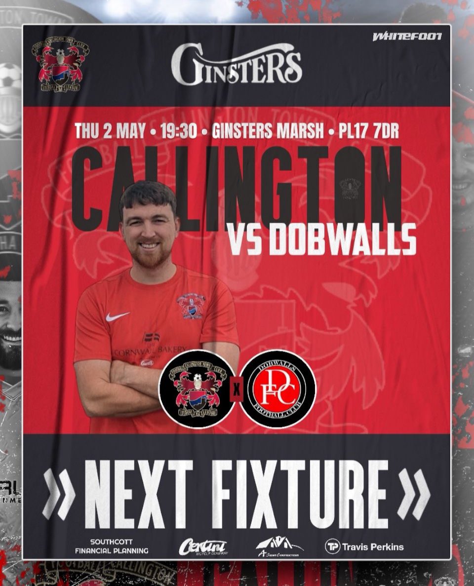 It’s Match Day, of course it is, it’s raining!! This evening we entertain @DobwallsFC in our final @swpleague home game of the season - subject to 4.15pm inspection, at @therealginsters Marsh @swsportsnews @PLsportsnews @sportscornwall @Cornishfootball @NigelWalrond @KJMsport57