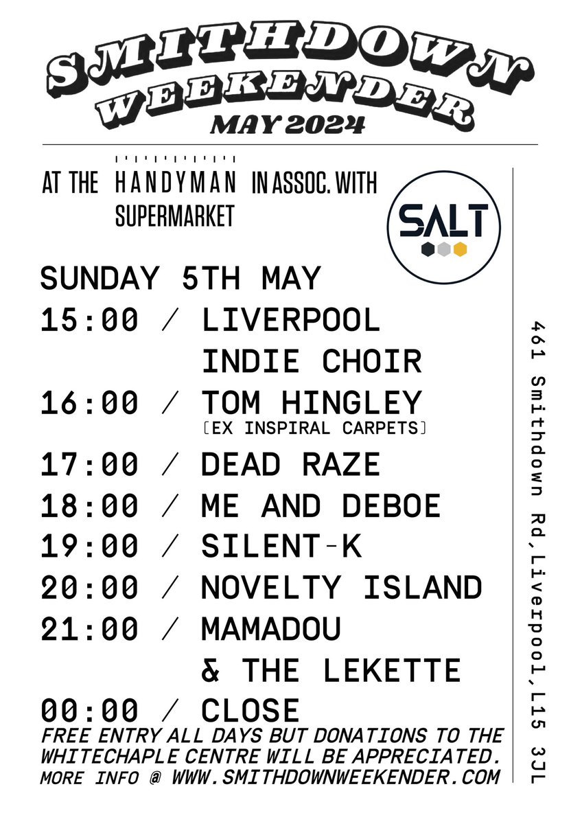 The Handyman this Sunday #SmithdownWeekender 

Stage time 6pm