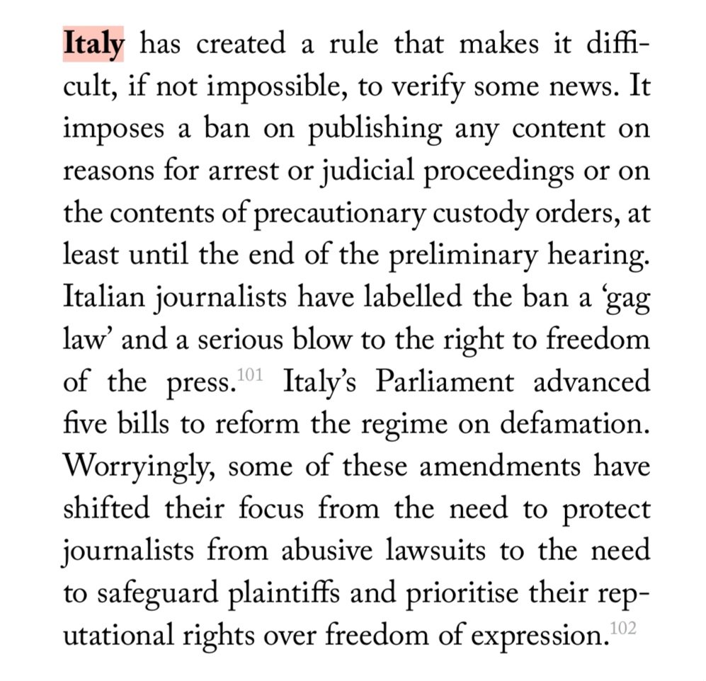 Il controllo asfissiante sulla Rai, l'aumento delle querele bavaglio, le leggi che limitano il diritto di cronaca. Il rapporto @LibertiesEU sulla libertà di stampa conferma tutte le denunce fatte in questi mesi da @FnsiSocial e @USIGRai. liberties.eu/en/stories/med…