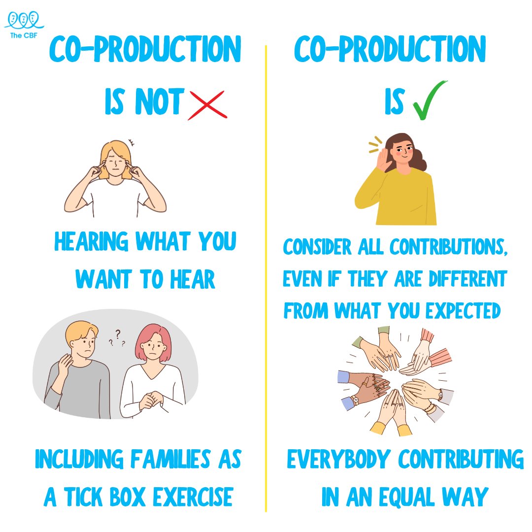 Our latest resource, ‘Nothing Without Us’ (co-produced by family carers) highlights how to co-produce in ways that are inclusive of all voices and not simply a tokenistic approach. To know more about Co-production the CBF way, access the resource here: bit.ly/nothingwithout…